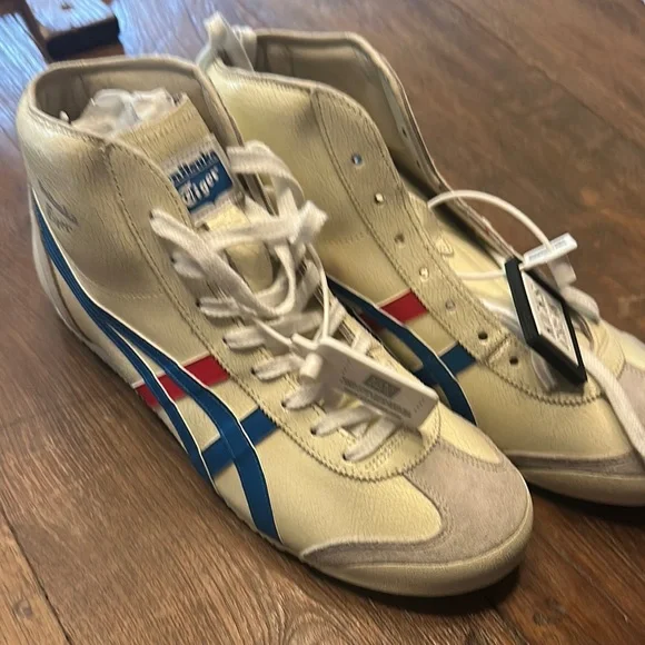 Onitsuka Tiger Cream and Blue Sneakers High-Top Design - Picture 2 of 4